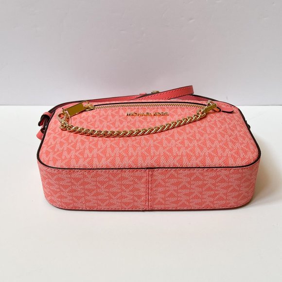 Michael Kors Jet Set Item East West Chain Shoulder Crossbody Bag MK Grapefruit - Picture 4 of 10
